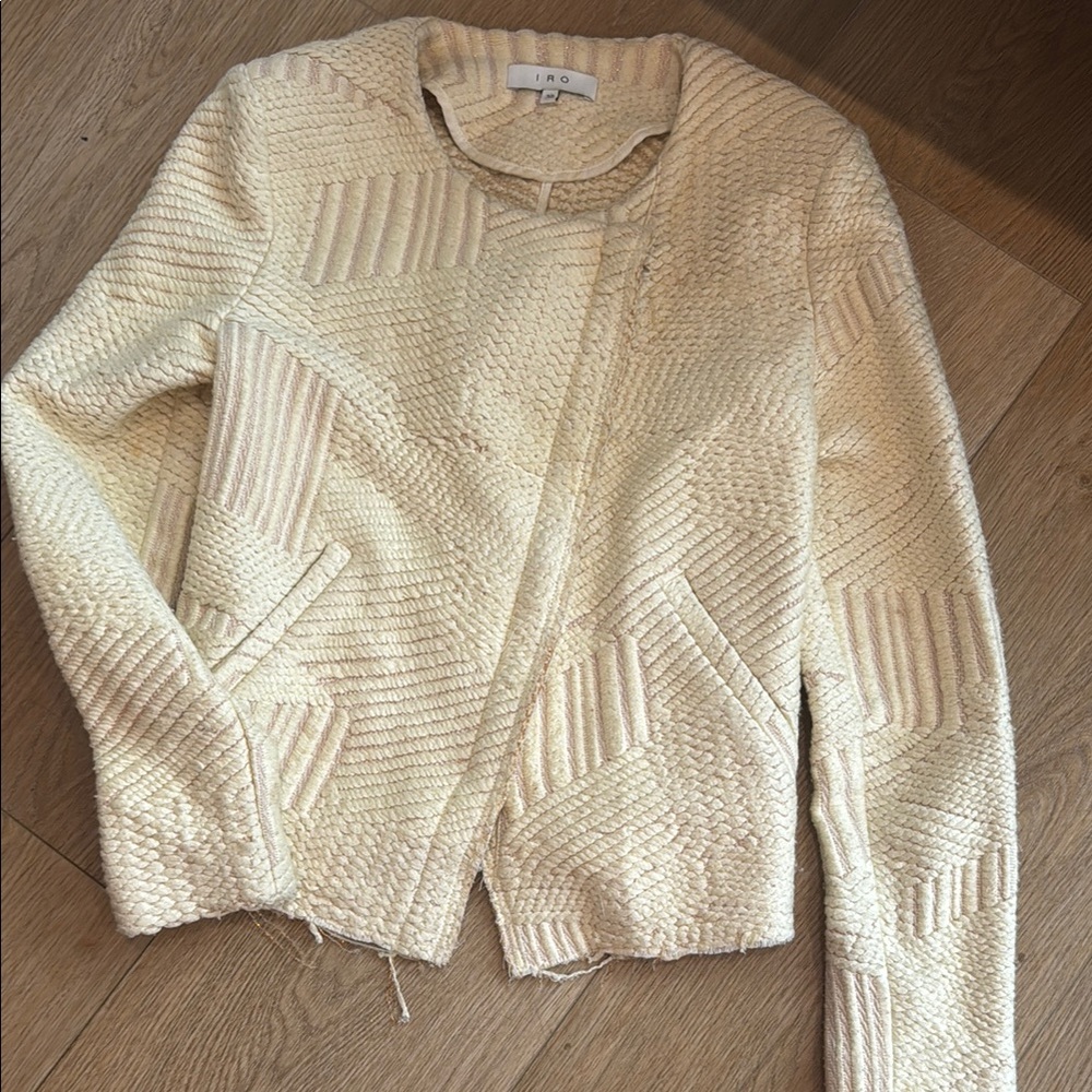 IRO Cream Textured Women's Sweater jacket size 38